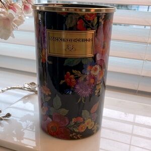 Mackenzie Childs Black Flower Market Utensil Holder- NWOT gorgeous hand painted🌺